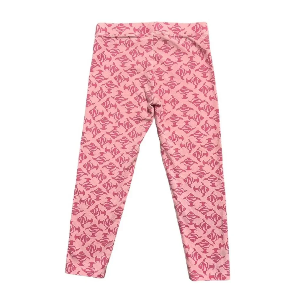 Crewcuts Sz 12 Pink Fish Print Cropped Leggings